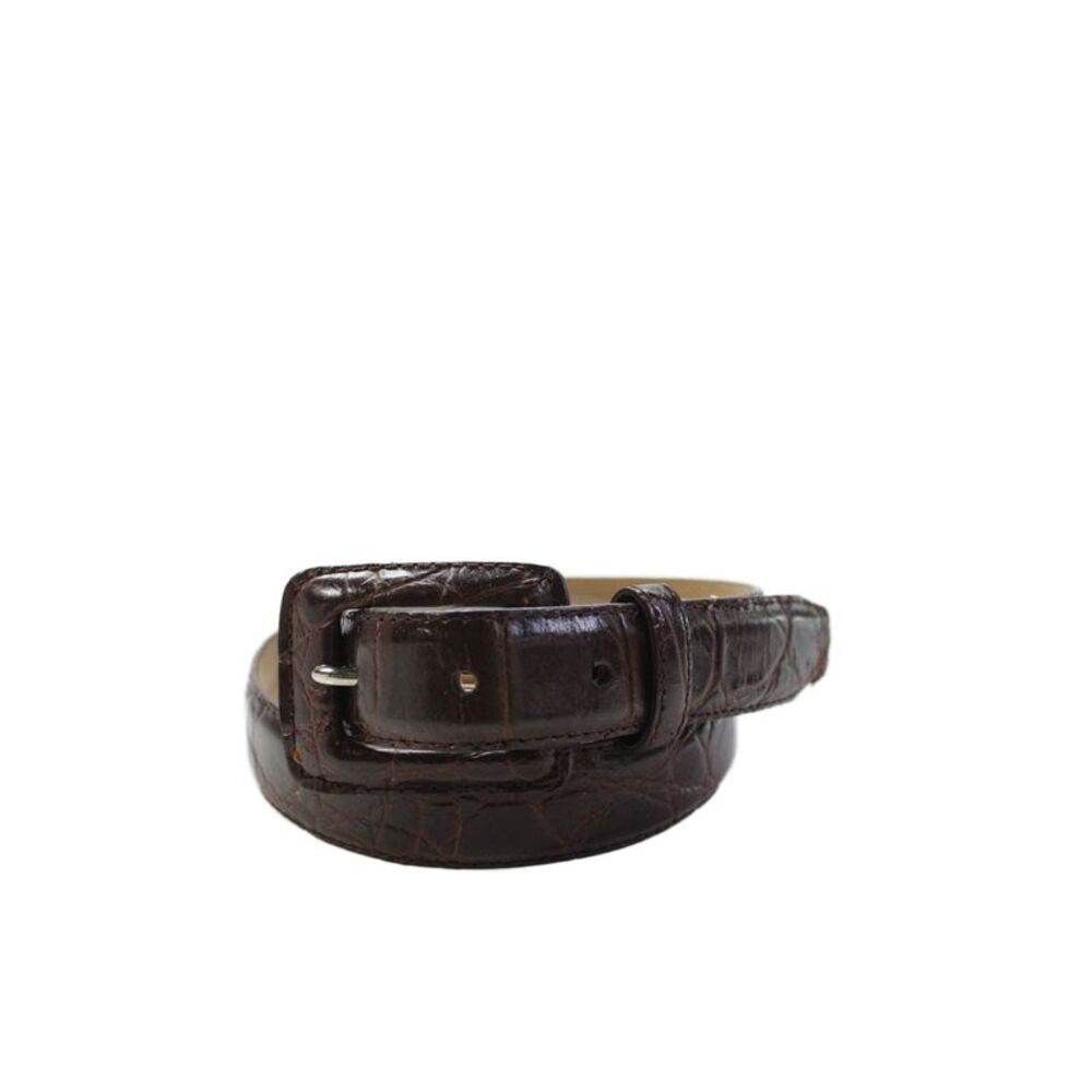 WCM New York Womens Leather Animal Print Belt Brown Size M